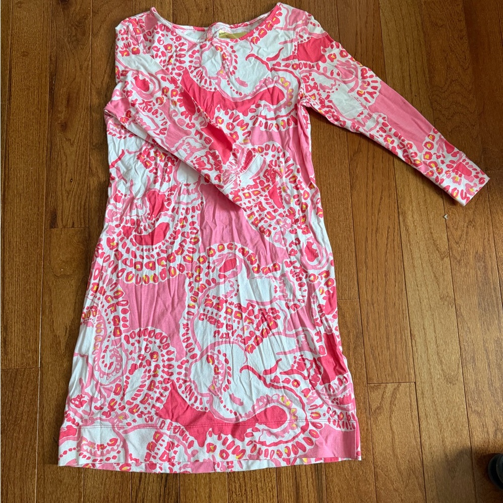 Pink White Patterned Dress